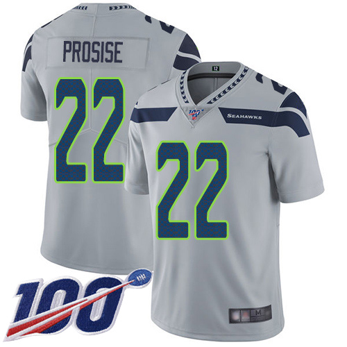 Seattle Seahawks Limited Grey Men C. J. Prosise Alternate Jersey NFL Football #22 100th Season Vapor Untouchable